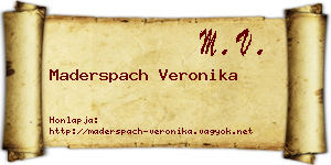 Maderspach Veronika névjegykártya